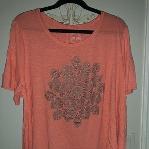 Lucky Brand Peach Floral Top